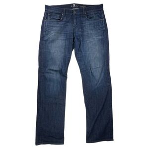7 for all Mankind Carsen Straight Leg Mens Blue Denim Jeans Measure 39x33.5 READ